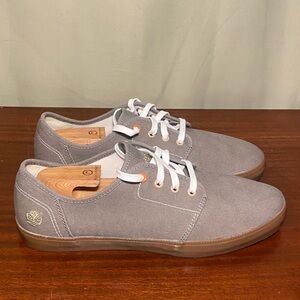 Timberland Newport Bay Grey Sleet Canvas Oxfords Trainers Lace Up shoes size 12